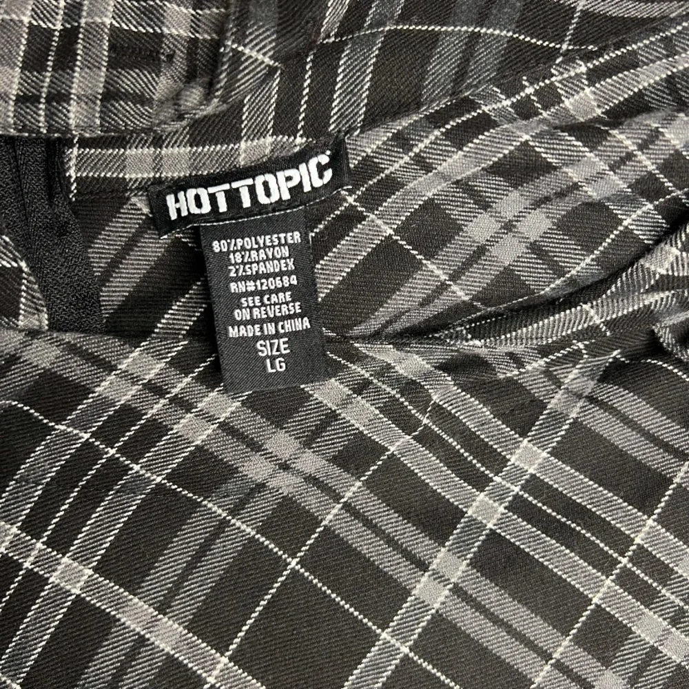 Hot Topic Black and White Plaid Suspender Skirt size Large
